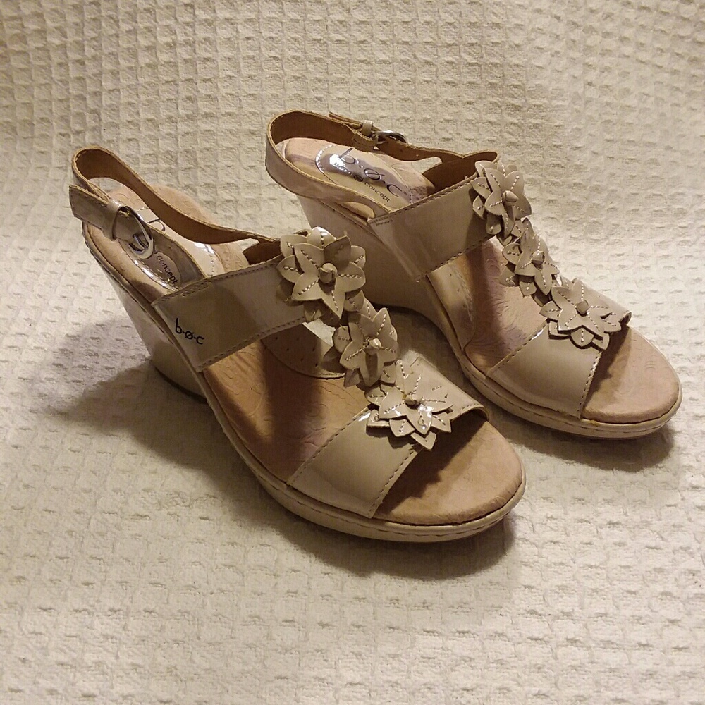 Born Concepts Cream Patent Wedges